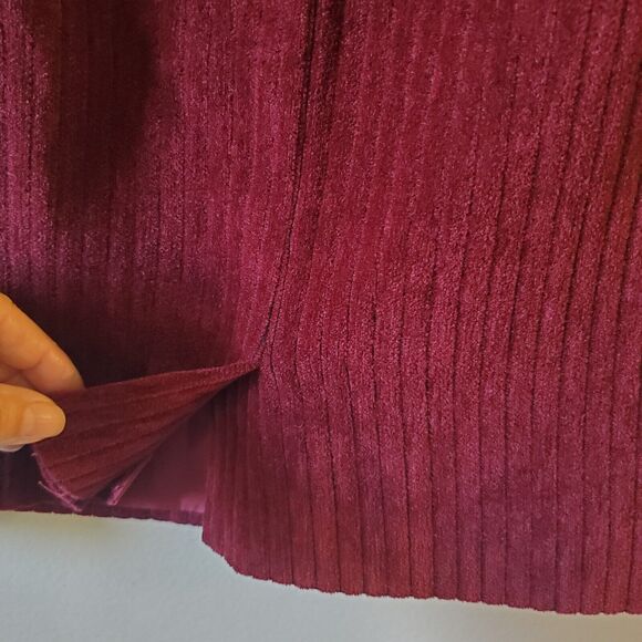 VTG Yves Saint Laurent Straight Skirt Merlot Courderoy Sz 38 US 8 Med *See Pics - Picture 5 of 10